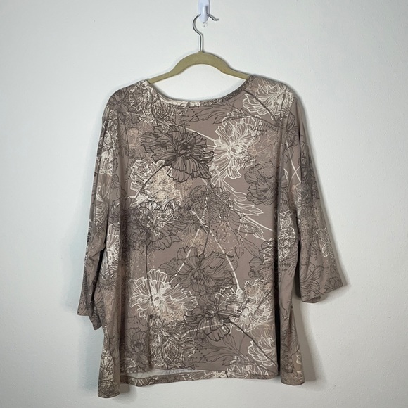 ✔️ Studio Works, Taupe Floral Print, Woman 3X Plus, EUC - Picture 2 of 9